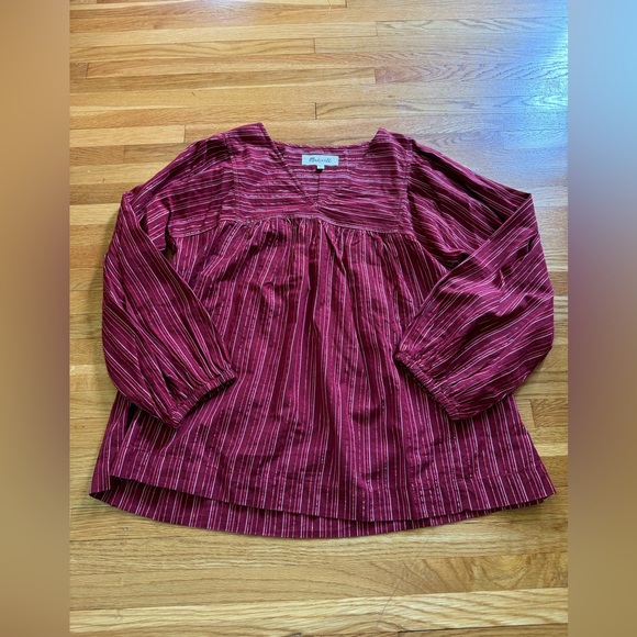 Madewell Swingy Peasant Top in Metallic Stripe - Picture 8 of 8